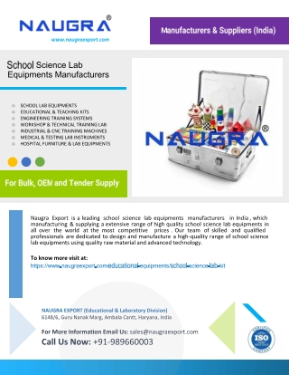 School Science Lab Equipments Manufacturers