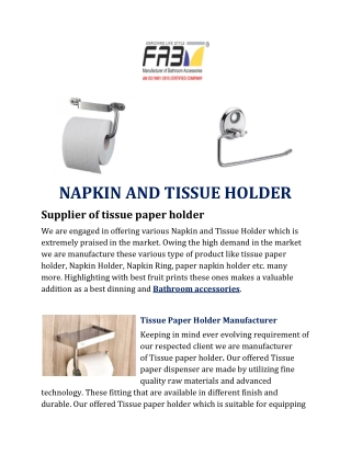 NAPKIN AND TISSUE HOLDER