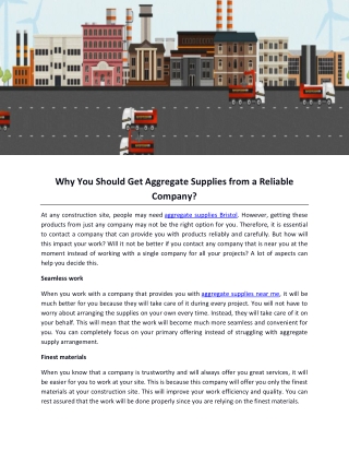 Why You Should Get Aggregate Supplies from a Reliable Company