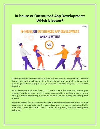 In-house or Outsourced App Development: Which is better?