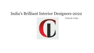 India's Brilliant Interior Designers-2022