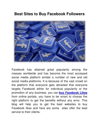 Best Sites to Buy Facebook Followers