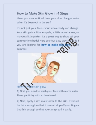 How to Make Skin Glow in 4 Steps