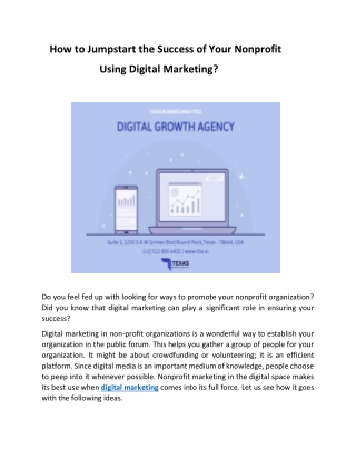 How to Jumpstart the Success of Your Nonprofit Using Digital Marketing