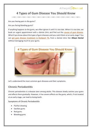 4 Types of Gum Disease You Should Know