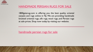 Handmade Persian Rugs for Sale  1800getarug.com