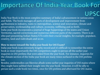 Importance Of India Year Book For UPSC