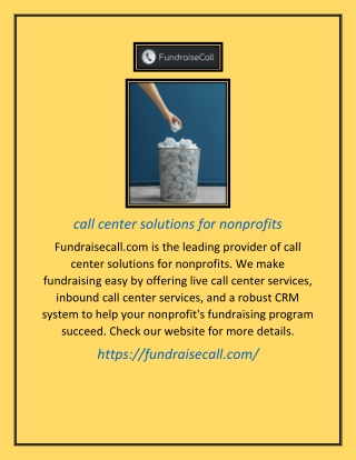 call center solutions for nonprofits