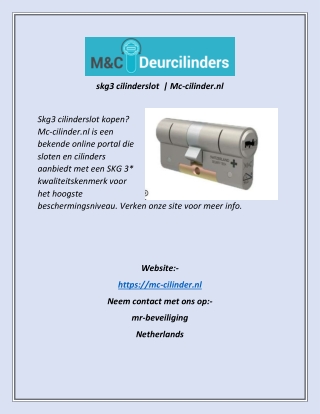 skg3 cilinderslot   Mc-cilinder.nl