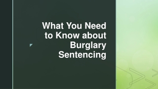What You Need to Know about Burglary Sentencing