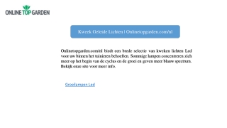 Kweek Geleide Lichten | Onlinetopgarden.com/nl