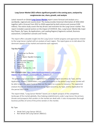Global Lung Cancer Market Opportunities and Forecast 2020-2027