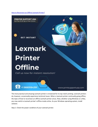Lexmark printer is offline
