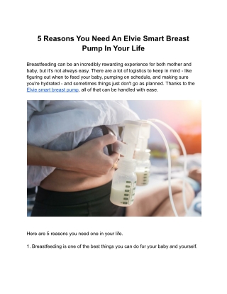 5 Reasons You Need An Elvie Smart Breast Pump In Your Life