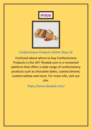 Confectionery Products Online Shop Uk