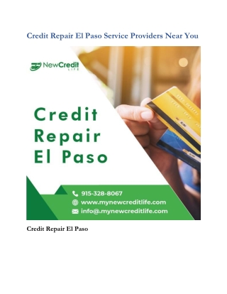 Credit Repair El Paso Service Providers Near You