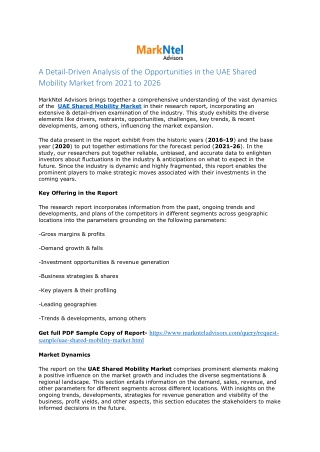 UAE Shared Mobility Market Research Report: Forecast (2021-2026)