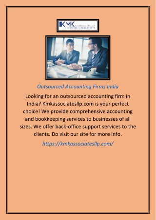 Outsourced Accounting Firms India