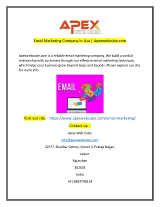 Email Marketing Company In Usa  Apexwebcubecom