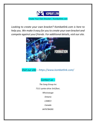 Create Your Own Bracket  Kombatlinkcom