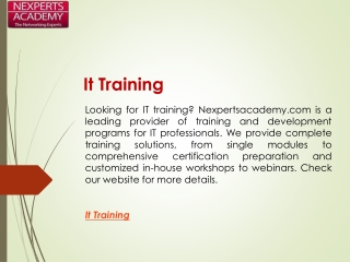 It Training  Nexpertsacademy.com