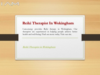 Reiki Therapist In Wokingham  I-am.energy