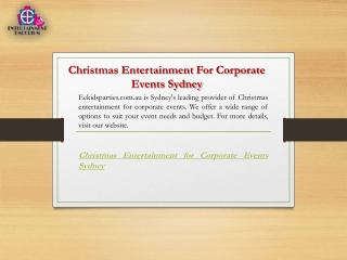 Christmas Entertainment For Corporate Events Sydney  Eekidsparties.com.au