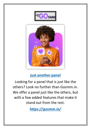 Just Another Panel | Gosmm.in