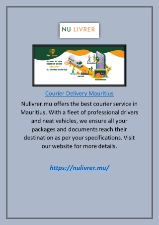 Courier Delivery Mauritius | Nulivrer.mu