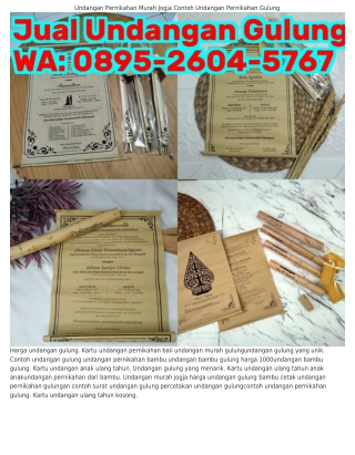 08ᑫ5-2604-5ᜪ6ᜪ (WA) Undangan Tabung Bambu Undangan Pernikahan Model Bambu