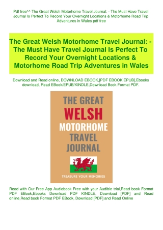 Pdf free^^ The Great Welsh Motorhome Travel Journal - The Must Have Travel Journal Is Perfect To Rec