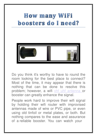 How many WiFi boosters do I need