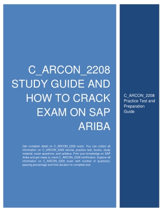 SAP C_ARCON_2208 : How to Prepare for SAP Ariba Contracts Certification