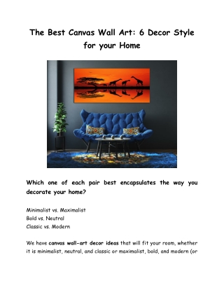 The best canvas wall art_ 6 decor style for your home