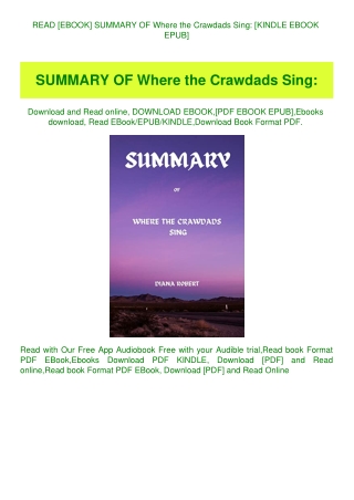 READ [EBOOK] SUMMARY OF Where the Crawdads Sing [KINDLE EBOOK EPUB]