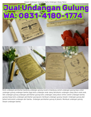 Ö83I~ԿI8Ö~IᜪᜪԿ (WA) Undangan Tabung Bambu Undangan Pernikahan Gulungan