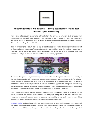 Hologram Labels  - Intertronix