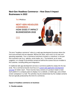 Next-Gen Headless Commerce – How Does It Impact Businesses in 2022
