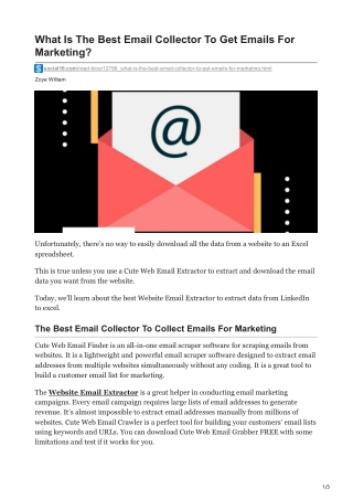 1What Is The Best Email Collector To Get Emails For Marketing