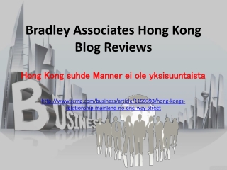 Bradley Associates Hong Kong Blog Reviews: Hong Kong suhde M