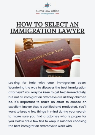 How to Select an Immigration Lawyer