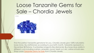 Loose Tanzanite Gems for Sale – Chordia Jewels
