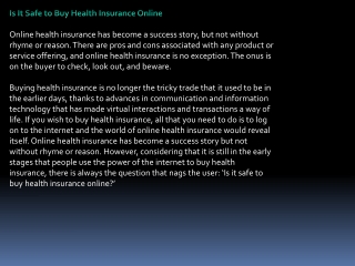 Is It Safe to Buy Health Insurance Online