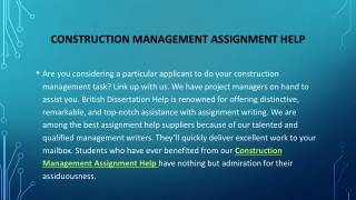 Construction Management Assignment Help