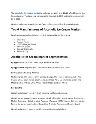 Alcoholic Ice Cream Market