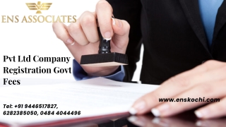 Pvt Ltd Company Registration Govt Fees