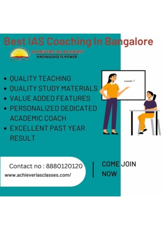 Top IAS Coaching  In Bangalore Achievers IAS Academy