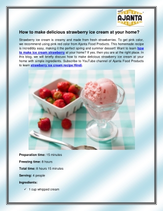 How to make ice cream strawberry