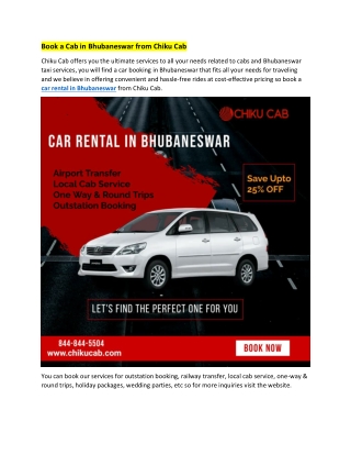 Book a Cab in Bhubaneswar