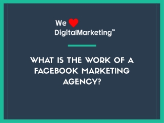 What Is The Work Of A Facebook Marketing Agency?